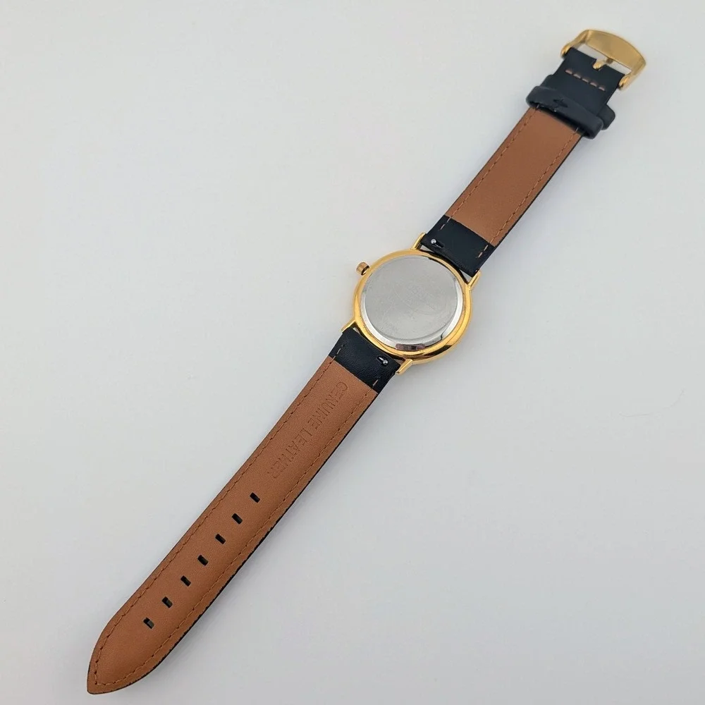 Vintage 1994 Fossil PC-7362 Unisex Watch Faceted Crystal Red Black Dial 34mm